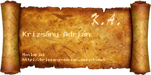 Krizsány Adrián névjegykártya