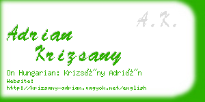 adrian krizsany business card